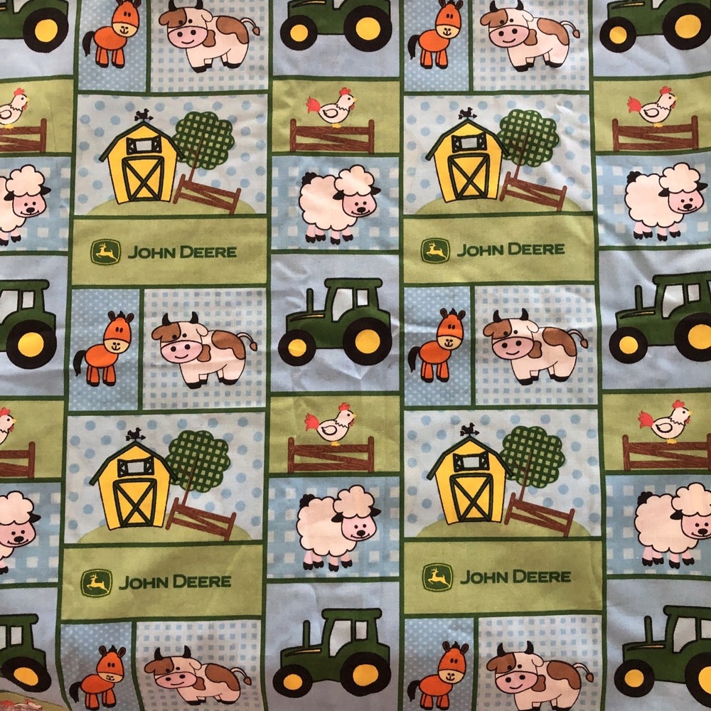 John Deere Born to Farm Patch Cotton Fabric 1 Yard Plus 6" 42" Long 45" Wide